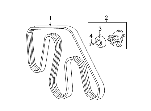 2003 Toyota 4Runner Idler Pulley Bolt Diagram for 90105-10247