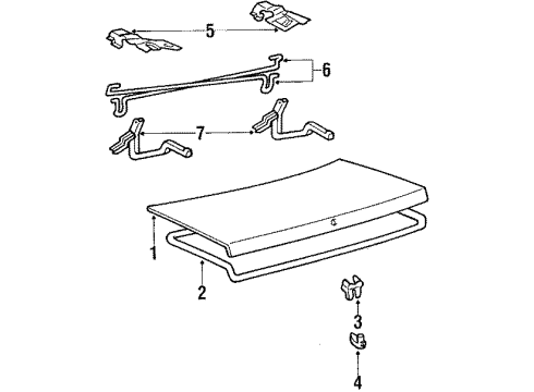 1989 Toyota Tercel Trunk Lid Diagram