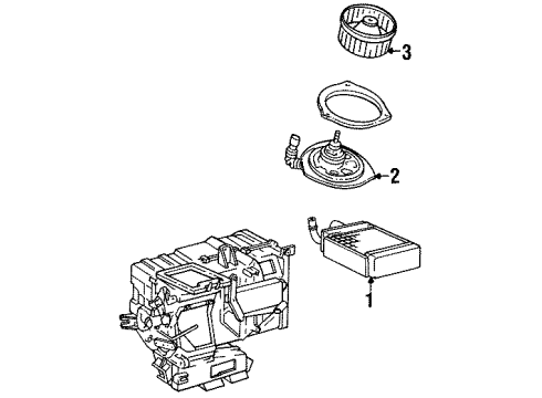 1987 Toyota Tercel Motor Sub-Assy, Heater Blower, W/Fan Diagram for 87103-16020