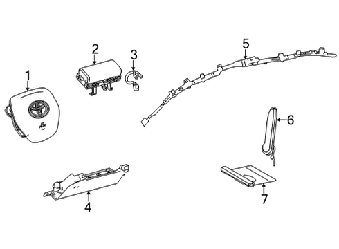 2021 Toyota Venza Air Bag Components Diagram