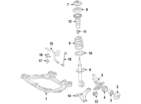 2016 Toyota Highlander Front Suspension Control Arm Sub-Assembly, No.1 Left Diagram for 48069-0E060