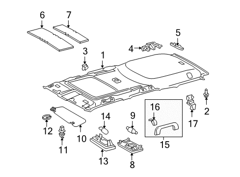 2014 Toyota 4Runner Interior Trim - Roof Diagram 1 - Thumbnail