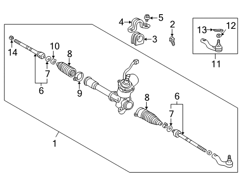 2001 Toyota Prius Tie Rod End Sub-Assembly, Right Diagram for 45046-49115