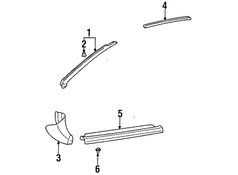 1998 Toyota Tercel Cowl Trim, Driver Side Diagram for 62112-16101-E0