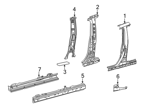 2021 Toyota Venza Center Pillar & Rocker Diagram