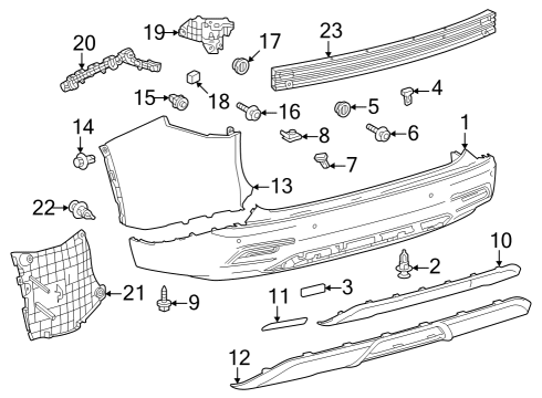 2024 Toyota Grand Highlander Bumper & Components - Rear Diagram 3 - Thumbnail