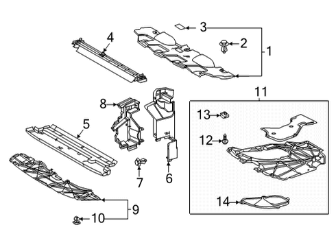 2021 Toyota Venza Plate, Radiator UPR Diagram for 16681-25030