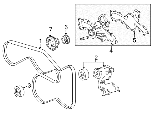 2014 Toyota Tundra TENSIONER Assembly, V-Ri Diagram for 16620-0S012