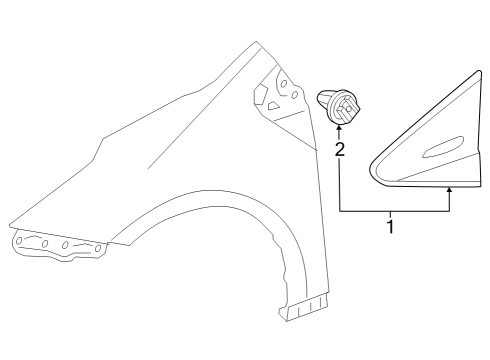 2023 Toyota Prius Exterior Trim - Fender Diagram