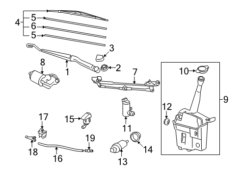 2003 Toyota Corolla Wiper Blade Rubber Insert, Left Diagram for 85214-02150