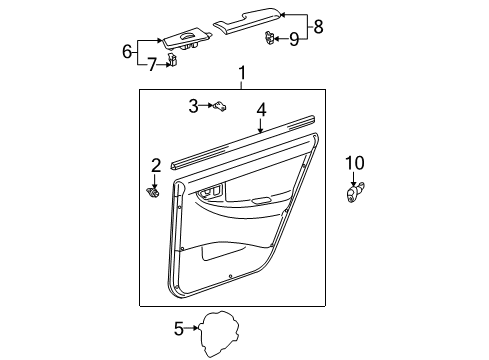 2005 Toyota Corolla Interior Trim - Rear Door Diagram