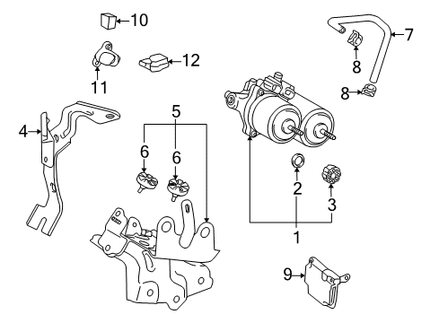 2015 Toyota Prius Plug-In ABS Components, Electrical Diagram