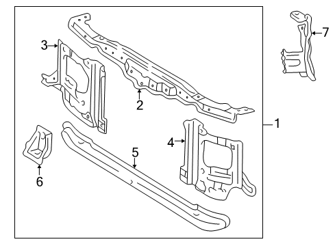 2007 Toyota Land Cruiser Radiator Support Diagram