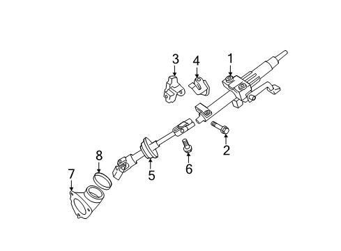 2010 Toyota Camry Steering Column & Wheel, Steering Gear & Linkage Diagram 3 - Thumbnail