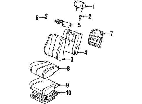 1994 Toyota Camry Headrest, Front Diagram for 71910-33041-B1