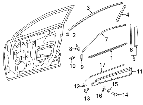 2022 Toyota C-HR MOULDING Sub-Assembly, F Diagram for 75074-10010