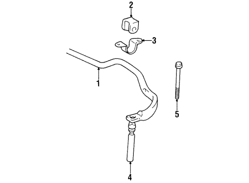 1993 Toyota T100 Bracket, Stabilizer, Front Diagram for 48824-34010