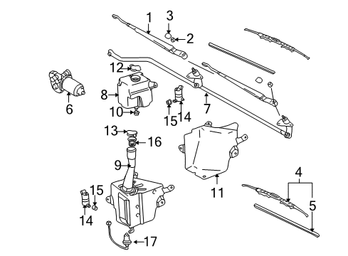 1999 Toyota Tacoma Wiper & Washer Components Diagram