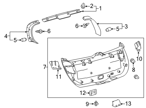 2017 Toyota Corolla iM Interior Trim - Lift Gate Diagram