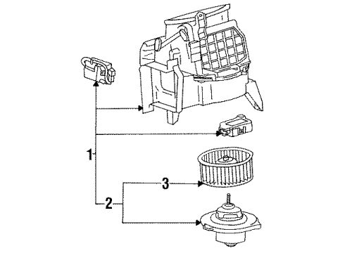 1993 Toyota Celica Blower Assembly, Heater, Front Diagram for 87130-20460