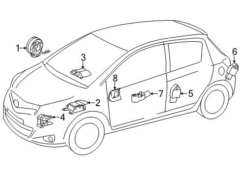 2013 Toyota Yaris Air Bag Components Diagram 2 - Thumbnail