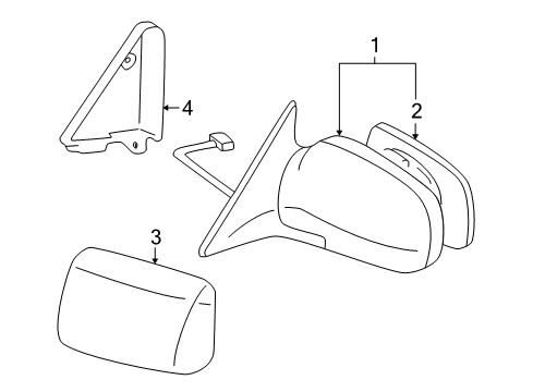 2005 Toyota RAV4 Outside Mirrors Diagram