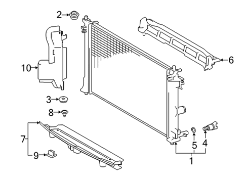 2022 Toyota Corolla Cross Radiator & Components Diagram 1 - Thumbnail