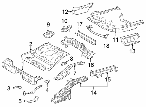 2022 Toyota Avalon Member Sub-Assembly, Ctr Diagram for 57407-06070