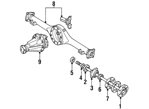 1995 Toyota T100 Axle & Differential - Rear Diagram