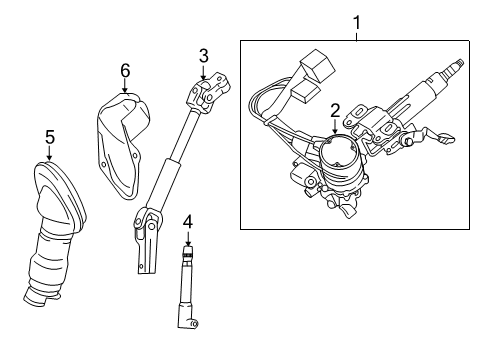 2010 Toyota RAV4 Steering Column & Wheel, Steering Gear & Linkage Diagram 2 - Thumbnail