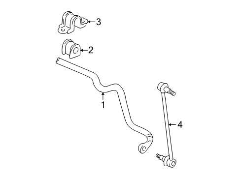 2003 Toyota Sienna Stabilizer Bar & Components - Front Diagram