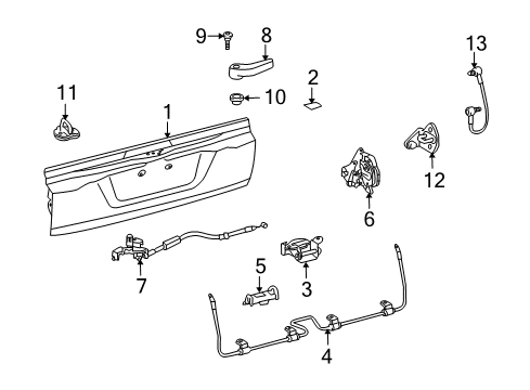 2008 Toyota Land Cruiser Tail Gate Diagram