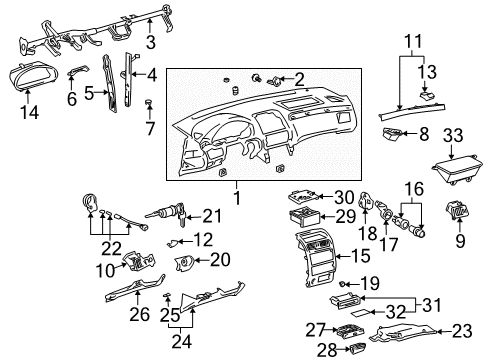 1999 Toyota Solara Brace Sub-Assembly, Instrument Panel Diagram for 55306-AA010