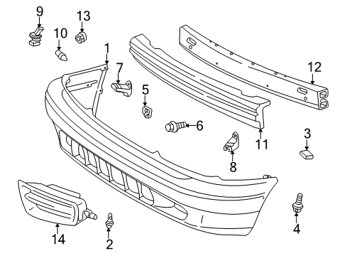 1999 Toyota Sienna Front Bumper Diagram