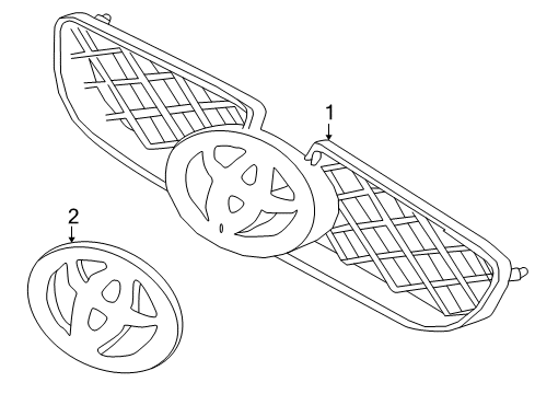 2000 Toyota Celica Grille & Components Diagram