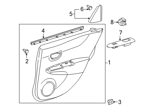 2013 Toyota Yaris WEATHERSTRIP, Rear Door Glass Diagram for 68174-52170