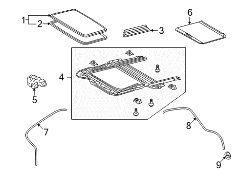 2011 Toyota Matrix Sunroof, Body Diagram