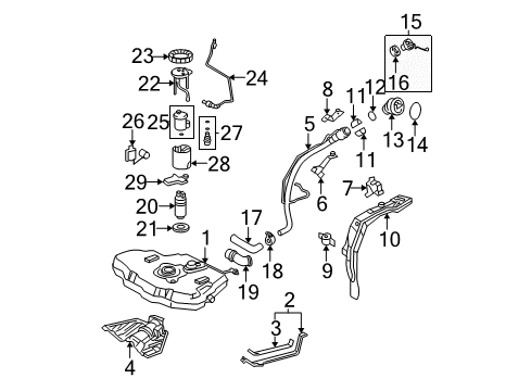 2006 Toyota Corolla Fuel System Components, Fuel Delivery Diagram