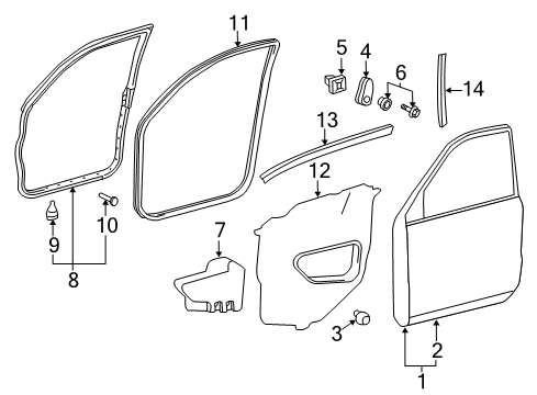 2018 Toyota Land Cruiser Front Door, Body Diagram