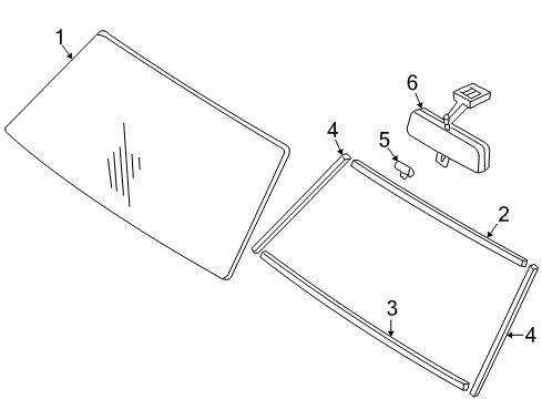 2000 Toyota Land Cruiser Windshield Glass Diagram