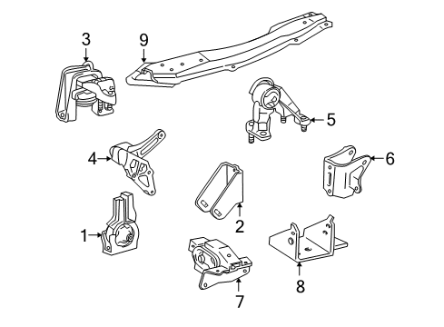 2005 Toyota Celica Engine & Trans Mounting Diagram 2 - Thumbnail