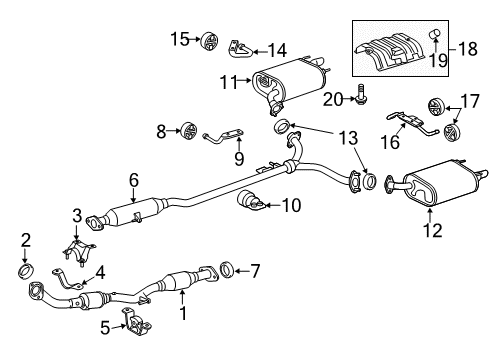 2010 Toyota Camry Exhaust Components Diagram 3 - Thumbnail