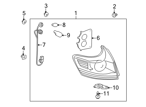 2009 Toyota Venza Lamp Assembly, Rear Combination Diagram for 81560-0T010