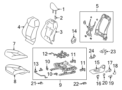 2020 Toyota Corolla Front Seat Cover Sub-Assembly Diagram for 71074-0ZQ10-C4