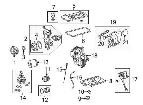 2017 Toyota Corolla Engine Parts & Mounts, Timing, Lubrication System Diagram 1 - Thumbnail