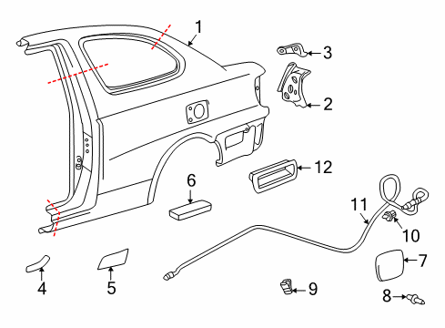 2005 Toyota Echo Fuel Door Diagram 1 - Thumbnail