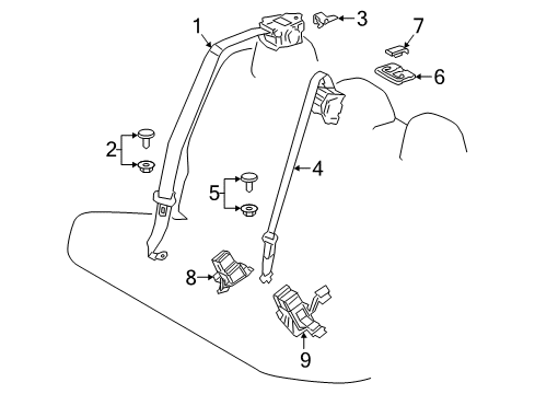 2018 Toyota C-HR Cap, Seat Belt Anchor Cover Diagram for 73178-F4010-C0