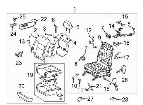 2020 Toyota Land Cruiser Shield, Front Seat Cushion Diagram for 71811-60380-C0