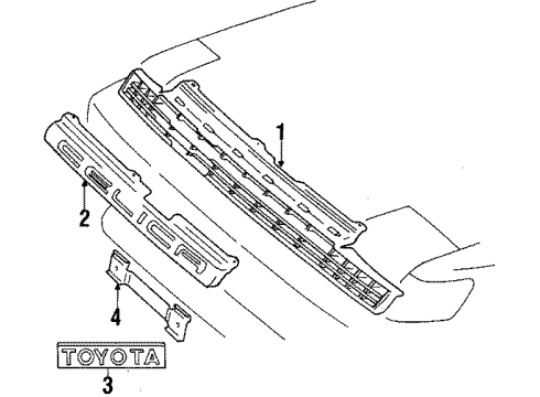 1988 Toyota Celica Radiator Grille Ornament Diagram for 75315-20070