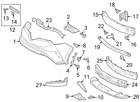 2022 Toyota C-HR Bracket, Fr Bumper E Diagram for 52114-F4100